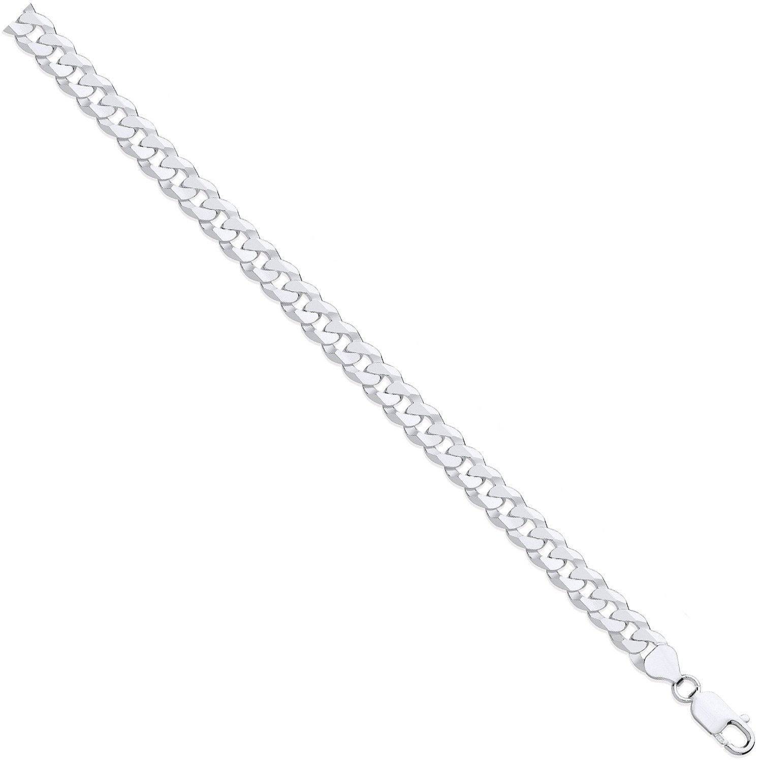 Silver 8.5mm Economy Flat Curb Chain - Fine Necklace - Certified Authentic - Swiss Made – Luxury Jewellery by Imperial